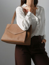 Schoudertas Madeleine Leder Nathan baume Bruin candy 8-vue-porte